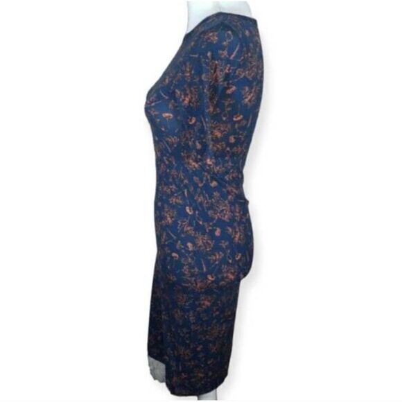 LULAROE NAVY & TAN FLORAL BODYCON DRESS SZ.XXS EUC - Picture 5 of 8